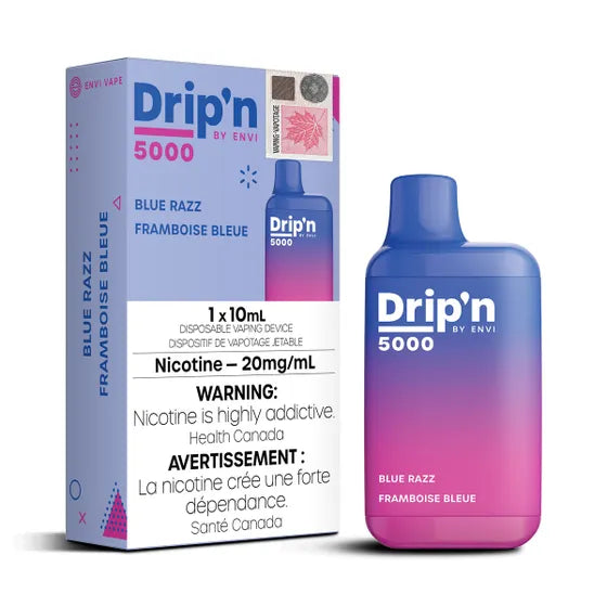 Drip'n by Envi 5000 Disposable - Blue Razz 20MG Drip'n by Envi 5000 Disposable - Blue Razz 20MG