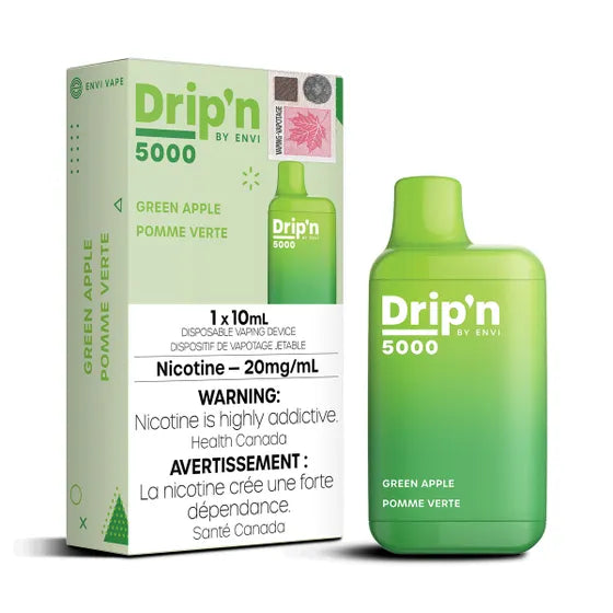 Drip'n by Envi 5000 Disposable - Green Apple 20MG Drip'n by Envi 5000 Disposable - Green Apple 20MG