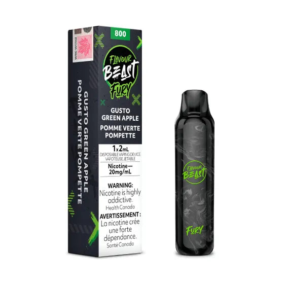 Flavour Beast Fury Disposable - Gusto Green Apple - Smoke FX