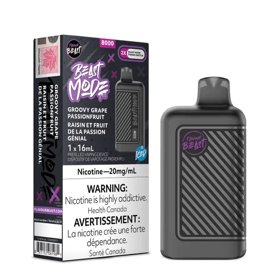 Flavour Beast Beast Mode 8K Disposable - Groovy Grape Passionfruit Iced 20MG