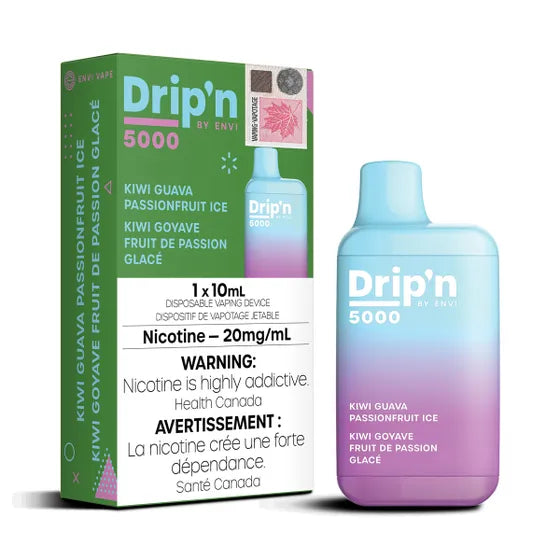 Drip'n by Envi 5000 Disposable - Kiwi Guava Passionfruit Ice 20MG - Smoke FX