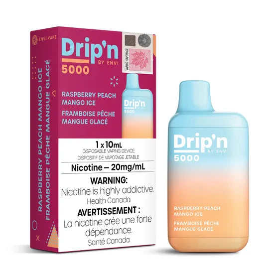 Drip'n by Envi 5000 Disposable - Raspberry Peach Mango Ice 20MG - Smoke FX