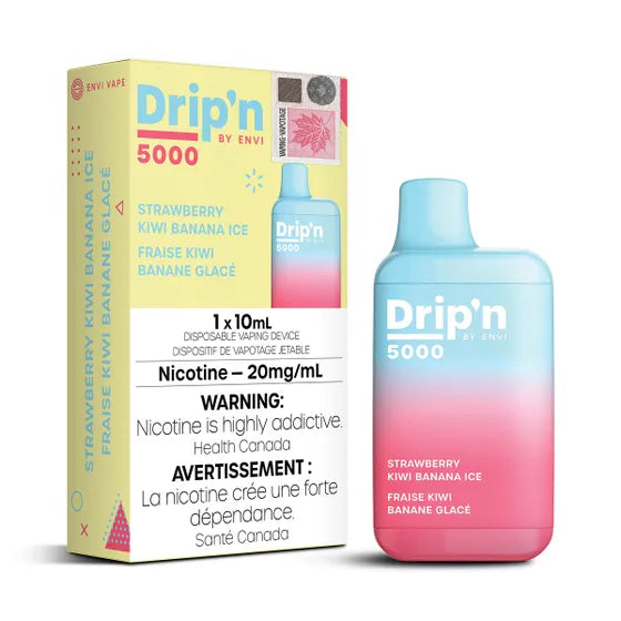 Drip'n by Envi 5000 Disposable - Strawberry Kiwi Banana Ice 20MG - Smoke FX