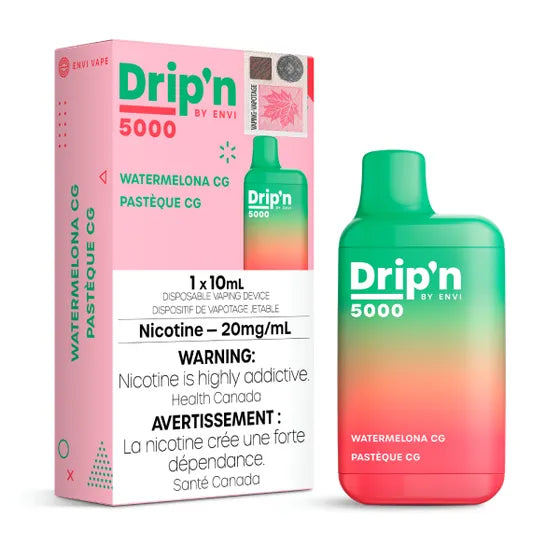 Drip'n by Envi 5000 Disposable - Watermelona CG 20MG - Smoke FX