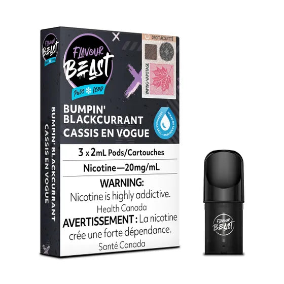 Flavour Beast Pod Pack - Bumpin' Blackcurrant Iced (3/PK) - Smoke FX