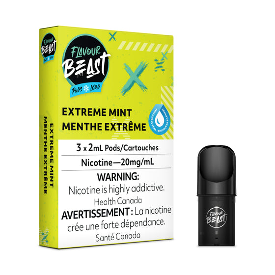 Flavour Beast Pod Pack - Extreme Mint Iced (3/PK) - Smoke FX