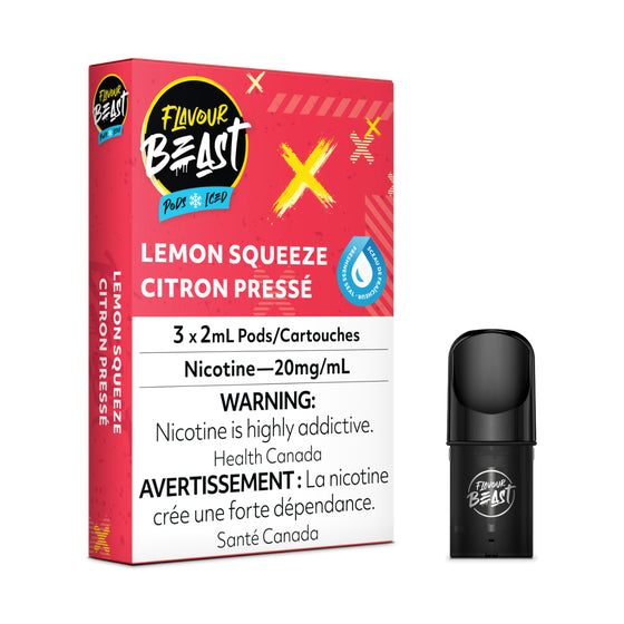 Flavour Beast Pod Pack - Lemon Squeeze Iced (3/PK) - Smoke FX